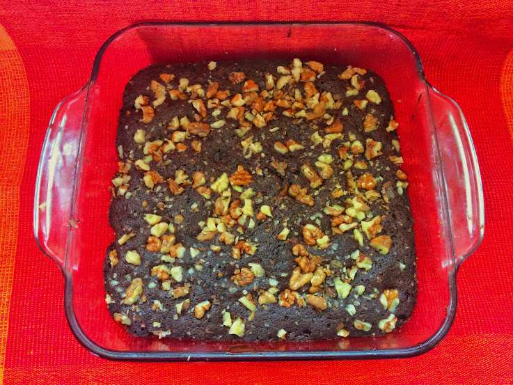 Chocolate walnut cake (Microwave recipe)