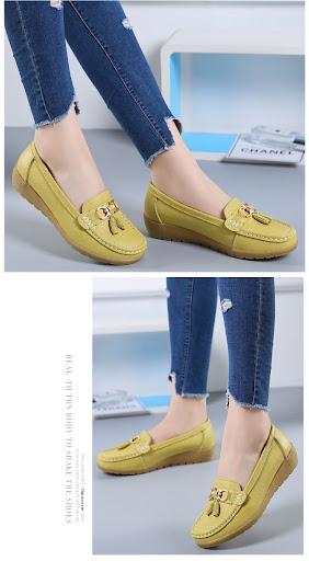 Title 3, Womens Genuine Leather Non-slip Flat Loafers w...