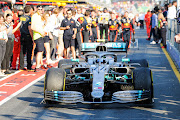 Valtteri Bottas of Finland and Mercedes after winning the Australian Formula 1 Grand Prix on March 17 2019 in Melbourne.