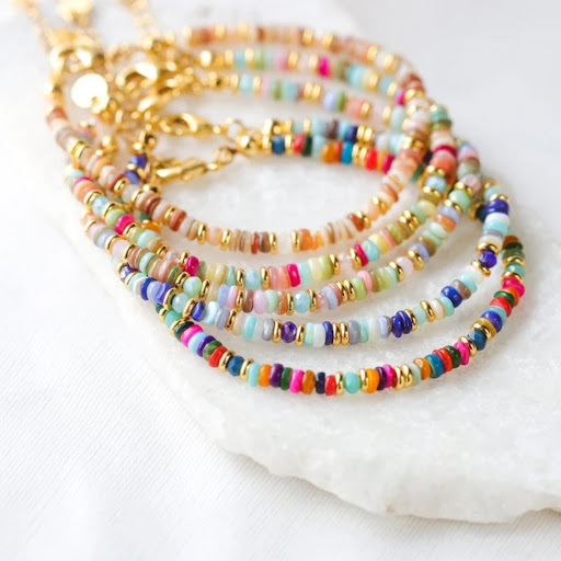 Title 3, Colorful Natural Shell Hand-woven Beads Retro T...