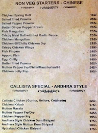 Callista Bar & Restaurant menu 3