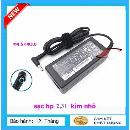 Sạc Zin Sạc Laptop Hp 19.5V - 2.31A Chân Kim Nhỏ Adapter Hp Pavilion Chân Xanh (Sạc Hp Chân Kim Nhỏ)