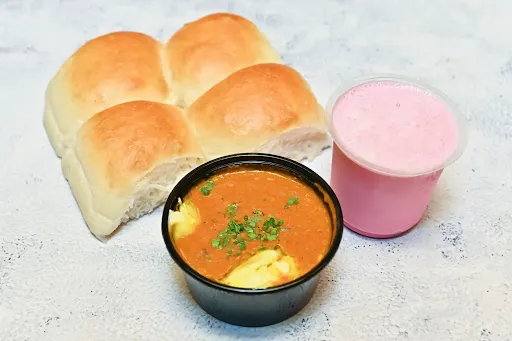 Pav Bhaji [250 Grams, 4 Pav] With Rose Milkshake