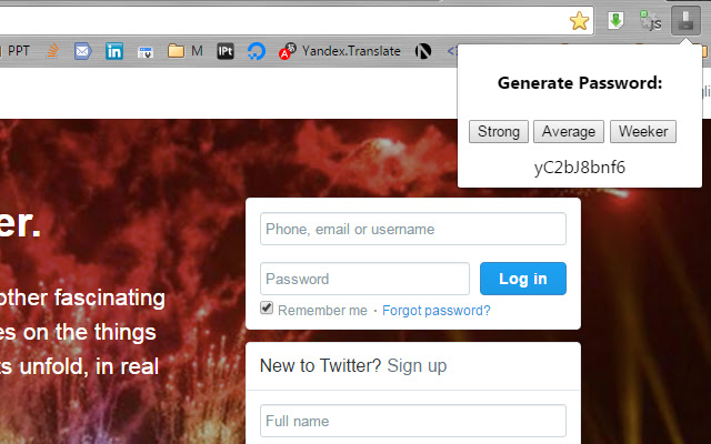 Password Generator chrome extension