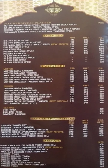 Delhi Zaika menu 