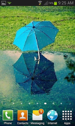 Blue Umbrella Live Wallpaper