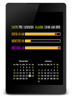 PsPsClock "Bar" - Music Alarm Clock & Calendar - náhled