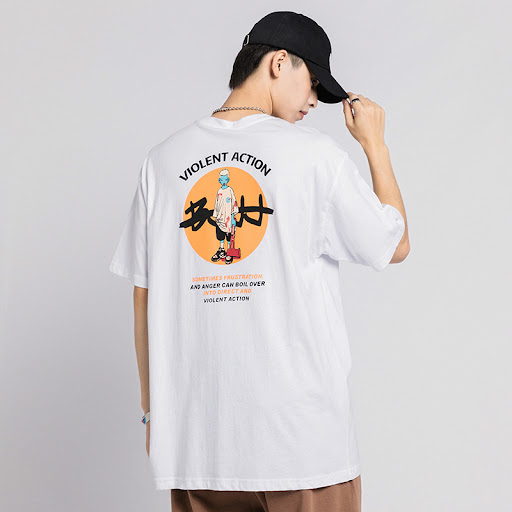 Title 5, All-match cotton half sleeve printed top