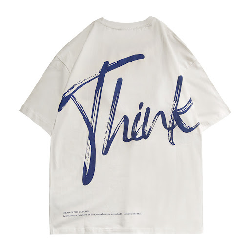Title 1, All-match Casual Mens White Loose T-shirt