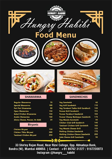 Hungry Habibi menu 