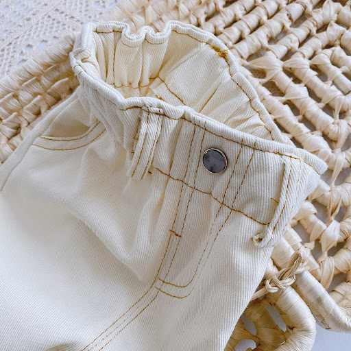 Title 5, Baby solid color casual high waist soft jeans f...