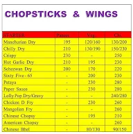 Chopsticks and Wing's menu 1