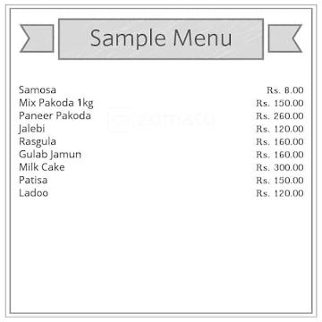 Krishna Sweets menu 