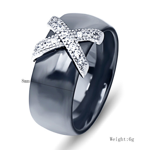 Title 6, Couple Couple Rings Black And White Ceramic X R...