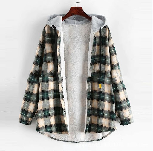 Title 6, Dames met dames losse plaid shirt jas met lange...