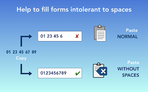 Paste without spaces