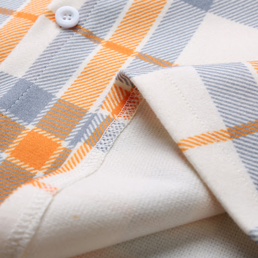 Title 14, Mens single-breasted plaid shirt, perfect for ...