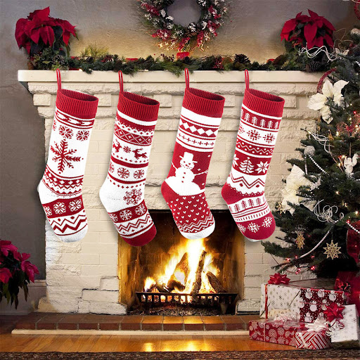 Title 3, Christmas Gift Bag Knitted Socks Pendant Perfec...