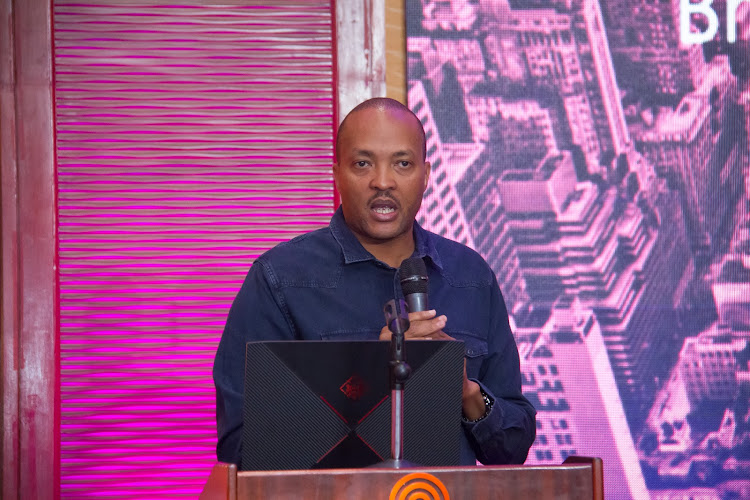 Lenny Ng'ang'a, the CEO Saracen Media, during the Omnicom Predicts conference in Nairobi on May 3rd, 2019