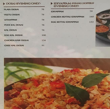 Thalapakkatti Restaurant menu 