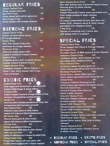 UFO Fries & Corn menu 