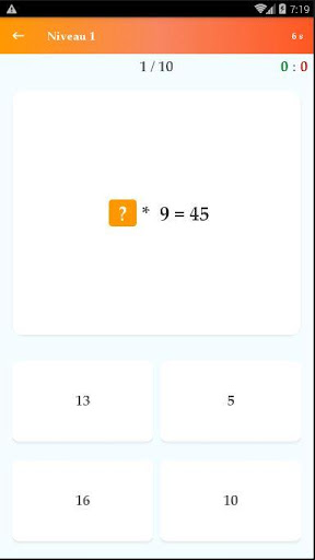 Quiz Multiplication Table learn by playing