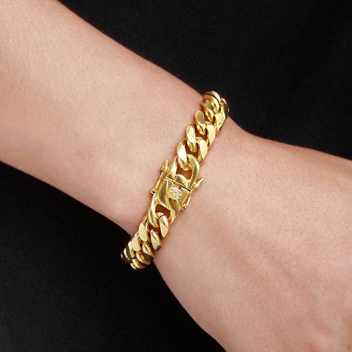 Title 8, Stainless Steel Faucet Hip Hop Bracelet, a bold...