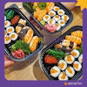 Set 50 Hộp Nhựa Đế Đen Có Nắp Ht203 Đựng Sushi, Bún Đậu, Cơm, Đồ Ăn Dùng 1 Lần