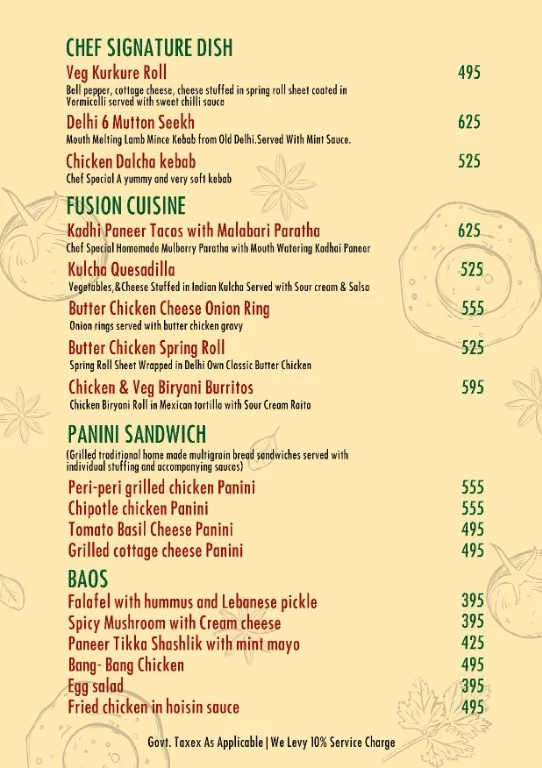 Warehouse Cafe menu 