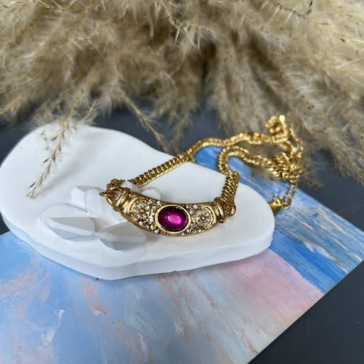 Title 16, Womens Copper Chain Vintage Colored Gem Glass ...