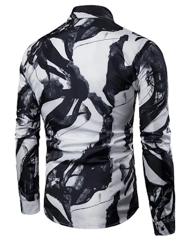 Men's Long Sleeve Fashion Printed S - 1