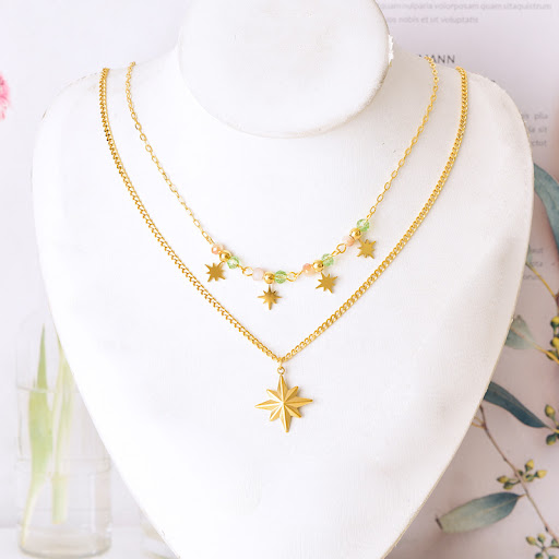 Title 2, Personalized and Trendy Double-layer Octagram N...