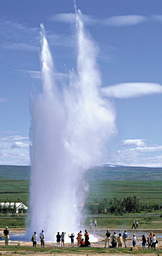 Visit Iceland's geysers, including Strokkur (the churn), the most energetic spouting spring in Iceland.