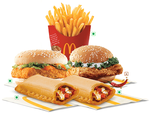 Spicy Paneer Burger(2)+1 Med Fries+2 Puff