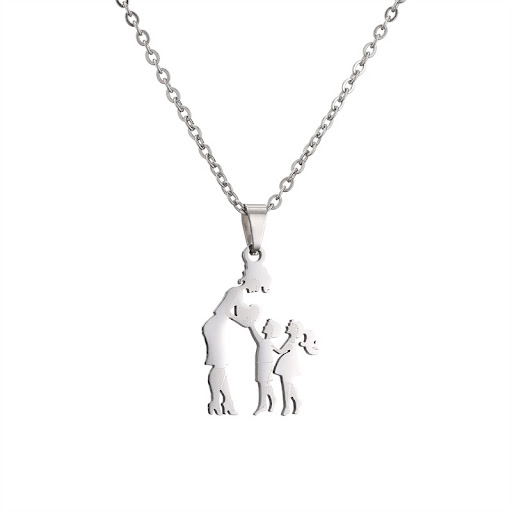 Title 28, Titanium Steel Mother Son Daughter Minimalist N...
