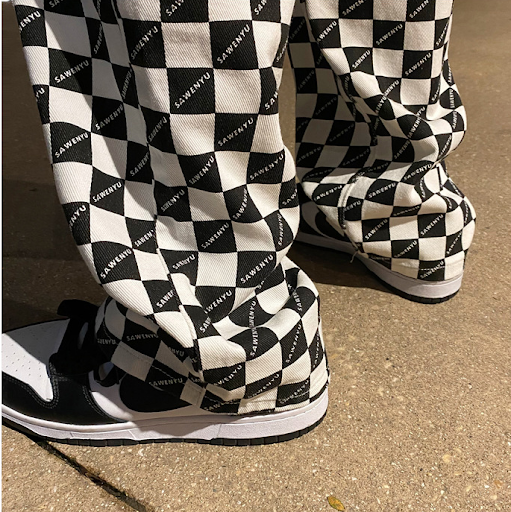 Title 2, Mens Black and White Checkerboard Print Casual...