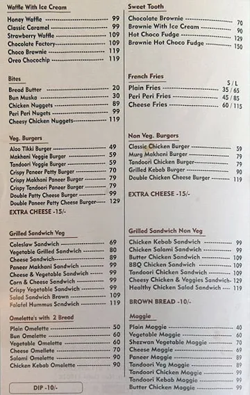 Aadat Chai Cafe menu 