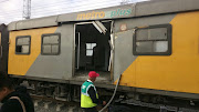 The damaged train that was involved in a collision with a truck at Eerste River level crossing in Cape Town on March 14 2018.