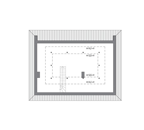 Przejrzysty 4 - wariant XIII - C465n - Rzut poddasza do indywidualnej adaptacji (40,2 m2 powierzchni użytkowej)