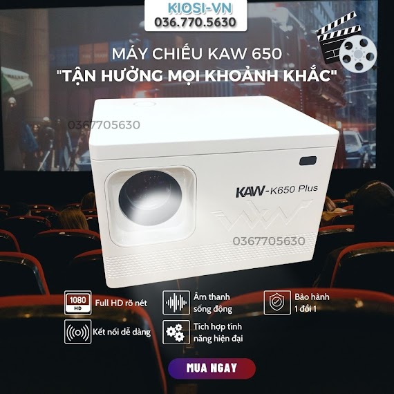 Máy Chiếu Phim Di Động, Máy Chiếu Mini Kaw - K550 Full Hd 1080P - Rạp Chiệu Mini Tại Nhà, Hệ Điều Hành Android Bh 1 Đổi 1