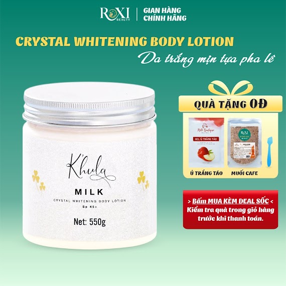 Kem Body Trắng Da Dưỡng Ẩm Khula Milk Body [Trắng Bật Tông] Kem Dưỡng Trắng Da Body Ko Bết Rít Ko Lộ Vân - Roxi Beauty