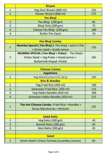 Joshi Bhavan - Breakfast, lunch, dinner menu 