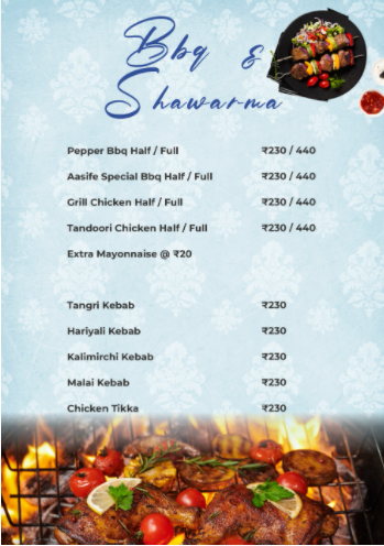 Aasife & Brothers Biryani Centre menu 