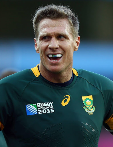 BIRMINGHAM, ENGLAND - SEPTEMBER 26: Jean de Villiers (captain) of South Africa during the Rugby World Cup 2015 Pool B match between South Africa and Samoa at Villa Park on September 26, 2015 in Birmingham, England. (Photo by Steve Haag/Gallo Images)