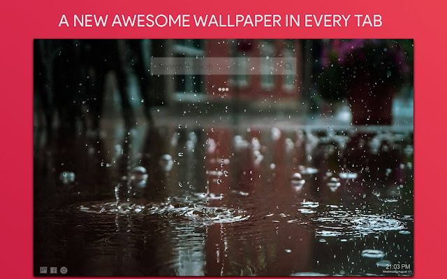 Raindrops Wallpaper HD Custom New Tab