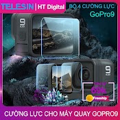 Bộ 4 Miếng Dán Cường Lực Cho Gopro 9 10 11 Telesin - Kính Cường Lực 9H Cho Máy Quay Hành Trình Gopro11 (Hàng Chính Hãng)