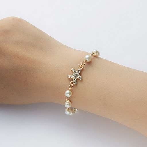 Title 5, Hollow Rhinestone Pearl Bracelet Multi-style Ad...