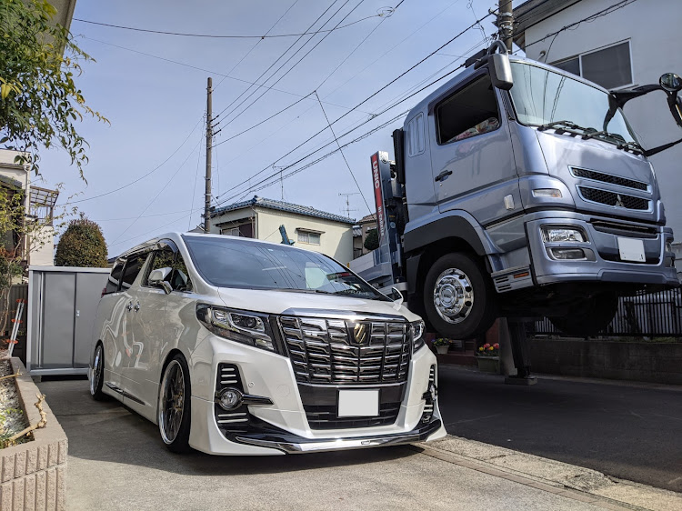 アルファードのトラックとコラボ・携帯カメラ・ARIA・全日輩会、関輩東、東輩海、東輩北、関輩西、蝦輩夷・いわきサンマリーナMTに関するカスタム事例の投稿画像1枚目