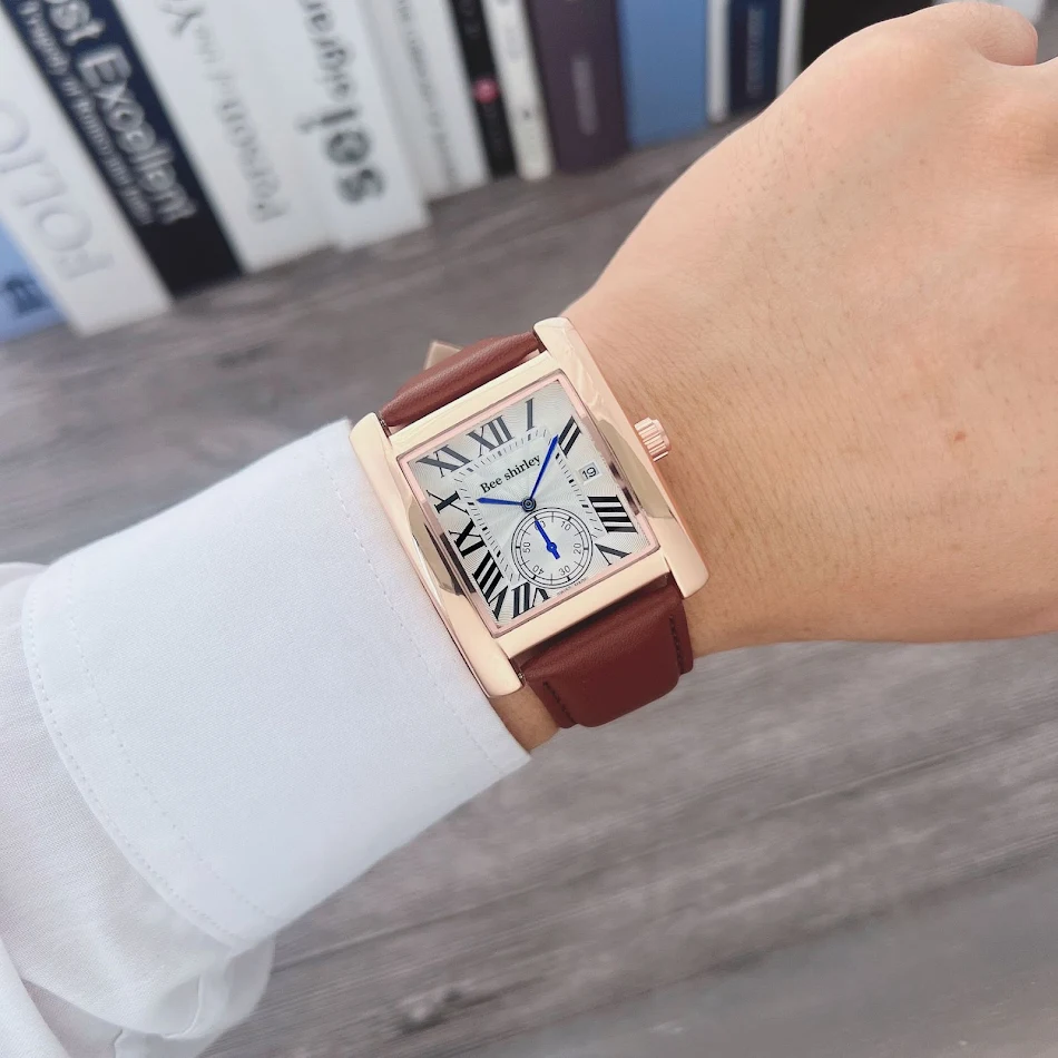 Reloj Cuadrado Quartz Tank para Hombre Elegancia atemporal con diseño moderno, resistente al agua, movimiento preciso, ideal para uso diario y ocasiones especiales.