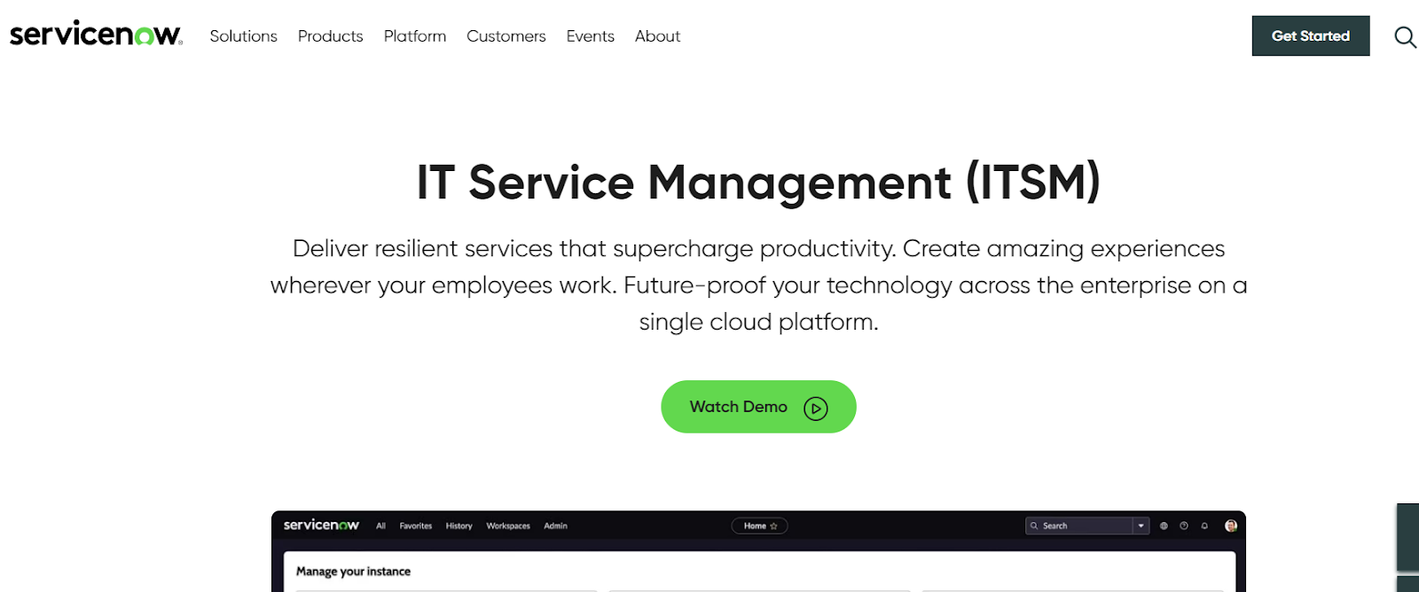 ServiceNow IT service management software